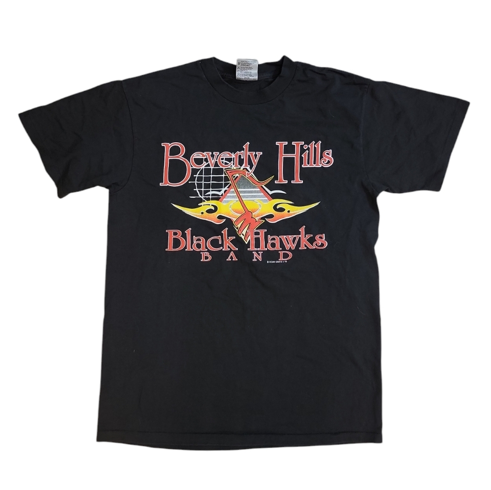 Vintage Beverly Hills Black Hawk Band Tee 1999‎ Ocean Graphics Size Medium